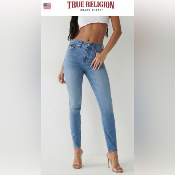 True Religion Denim - NEW True Religion Jeans Halle High Rise Super Skinny Medium Wash Size 30 / 10